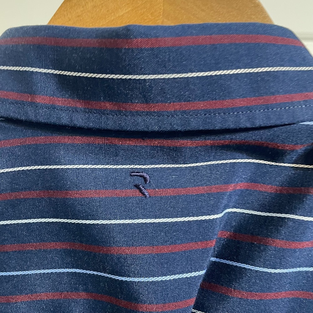 Roar Button Down Shirt Mens XL‎ Navy Blue Burgundy Striped Long Sleeve Excellent - Picture 3 of 11